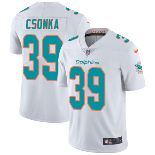 Nike Miami Dolphins 39 Larry Csonka White Men Stitched NFL Vapor Untouchable Limited Jersey